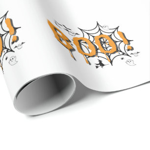 Papier Cadeau Boo Ghost Éffrayant Funny Halloween Vintage Wrappe