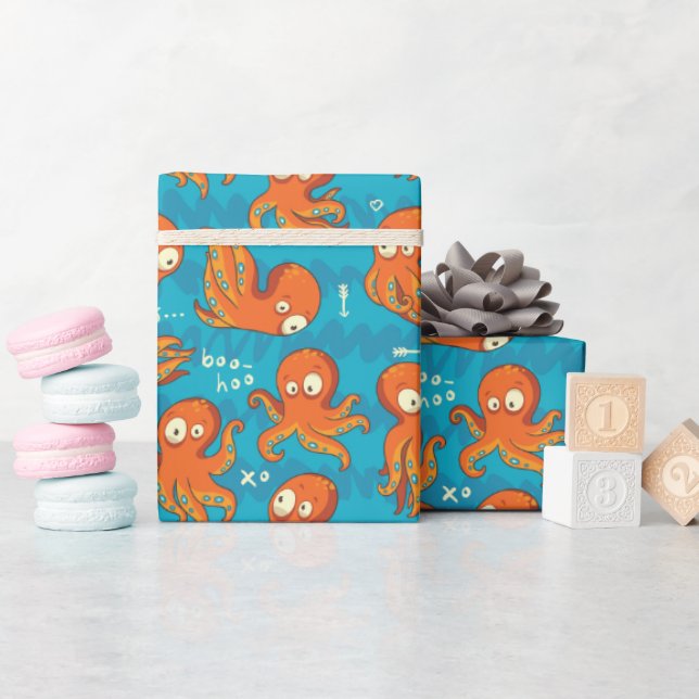 Papier Cadeau Boo Octopus Cute Multicolor Enfants Vêtements & Dé (Baby Shower)