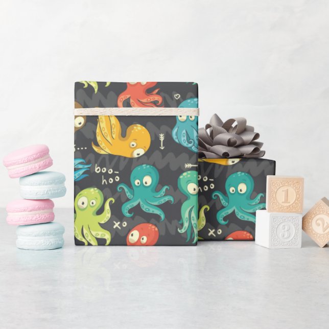 Papier Cadeau Boo Octopus Cute Multicolor Enfants Vêtements & Dé (Baby Shower)