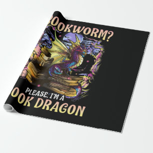 Papier Cadeau bookworm, s'il vous plaît, je m'occupe d'un dragon