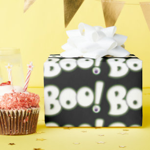 Papier Cadeau Bootiful Ghost Cartoon Lettres Boo Halloween Eye