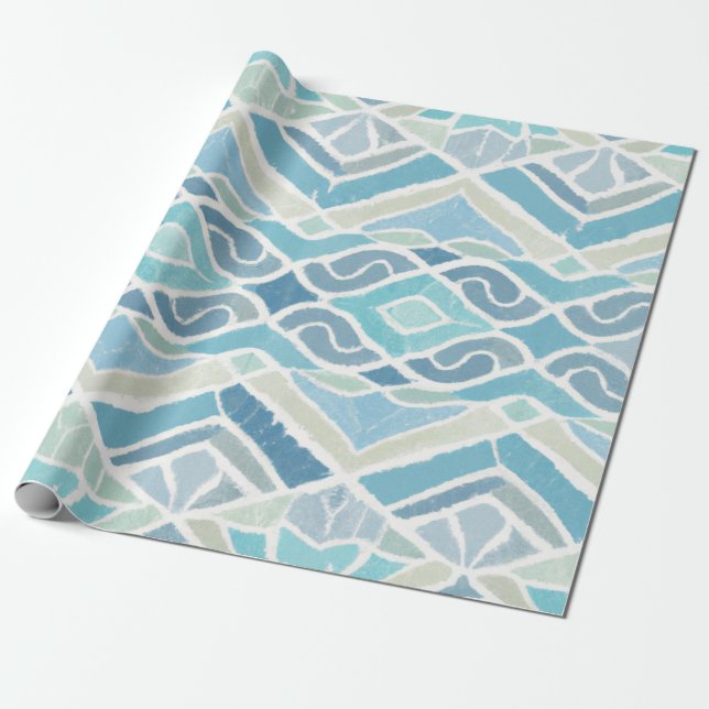 Papier Cadeau Bord de mer/plage/bleu marine (Déroulé)