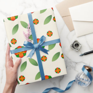 Papier Cadeau Botanique minimaliste à fleur d'oranger