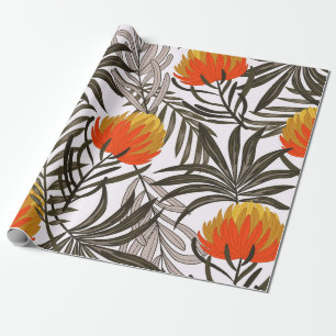 Papier Cadeau Botanique sans couture motif tropical avec pl lumi