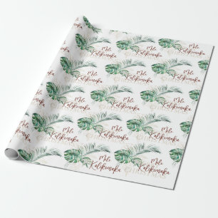 Papier Cadeau Botanique tropicale Mele Kalikimaka Noël