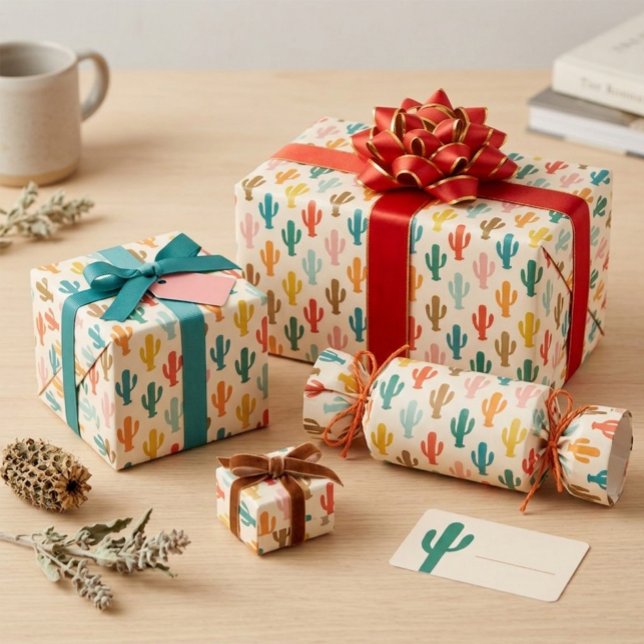 Papier Cadeau Botanique Vibrant du Désert (Créateur téléchargé)