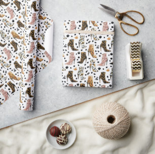 Papier Cadeau Bottes à talons hauts imprimées Lux Léopard Motif