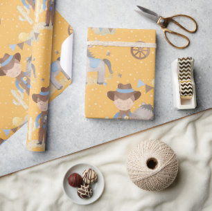 Papier Cadeau Bottes, chapeaux et cactus de western cow-boy, Rod