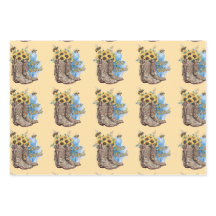 Papier Cadeau Bottes de Cowgirl Western Abeilles G
