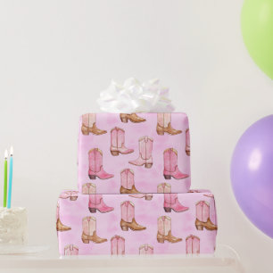 Papier Cadeau Bottes pour fille rose Tan Anniversaire