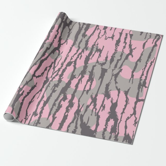 Papier Cadeau Bottom Lands Camo Rose pour Femmes et Filles (Déroulé)