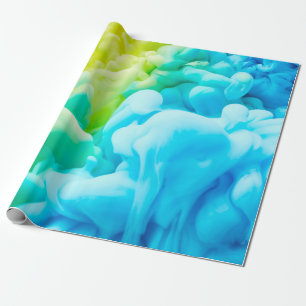 Papier Cadeau Bouche d'encre dans le fond d'eau abstrait, arrièr