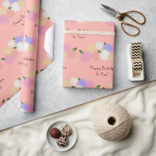 Papier Cadeau Bouches colorées personnalisées d'anniversaire, Pê