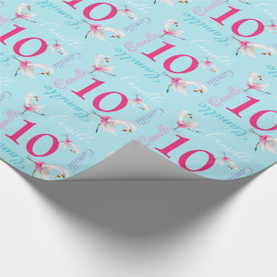 Papier Cadeau Bouchon de 10e anniversaire de ballet d'aquarelle