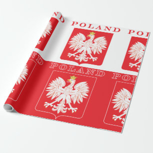 Papier Cadeau Bouclier rouge aigle polonais