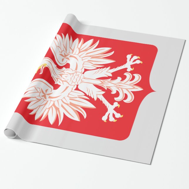 Papier Cadeau Bouclier rouge de l'aigle polonais (Déroulé)