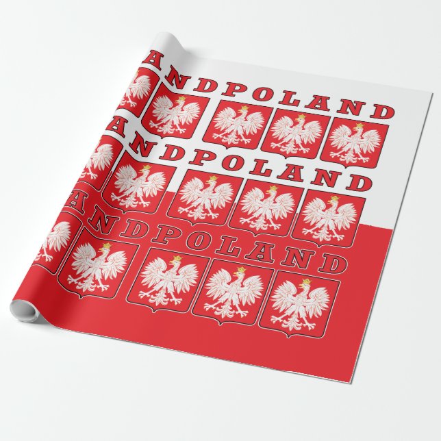 Papier Cadeau Boucliers de l'aigle polonais (Déroulé)