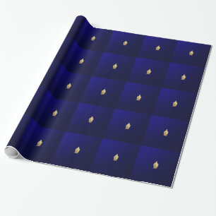 Papier Cadeau bouddha doré en bleu