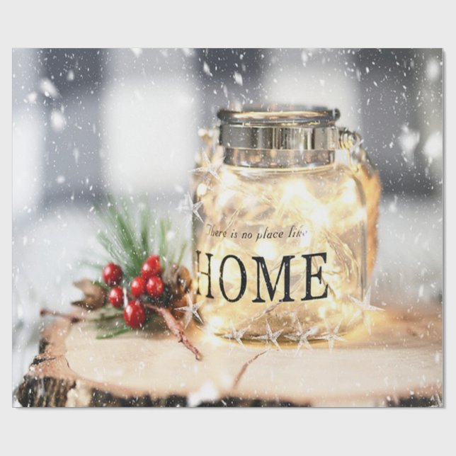 Papier Cadeau Bougie, Noël à la maison (Plat)