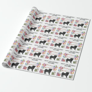 Papier Cadeau Bougie noir couleur pastel joyeux anniversaire