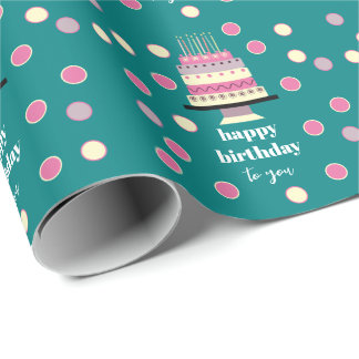 Papier Cadeau Bougies de gâteau d'anniversaire Retro personnalis