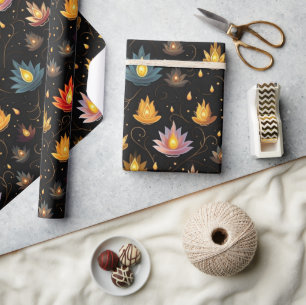 Papier Cadeau Bougies Diwali