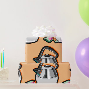 Papier Cadeau Bouilloire avec sachet de thé