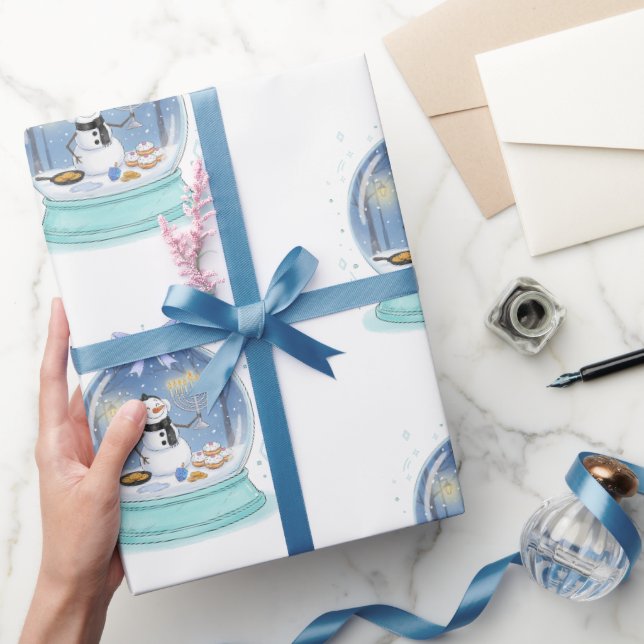 Papier Cadeau Boule à neige de Hanoukka (Cadeaux)