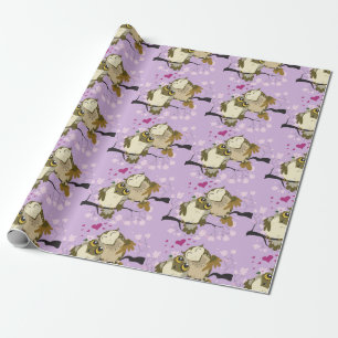 Papier Cadeau boule de luv burd'une plumes