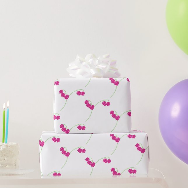 Papier Cadeau Boule de neige rose florale (Cadeaux de fête)