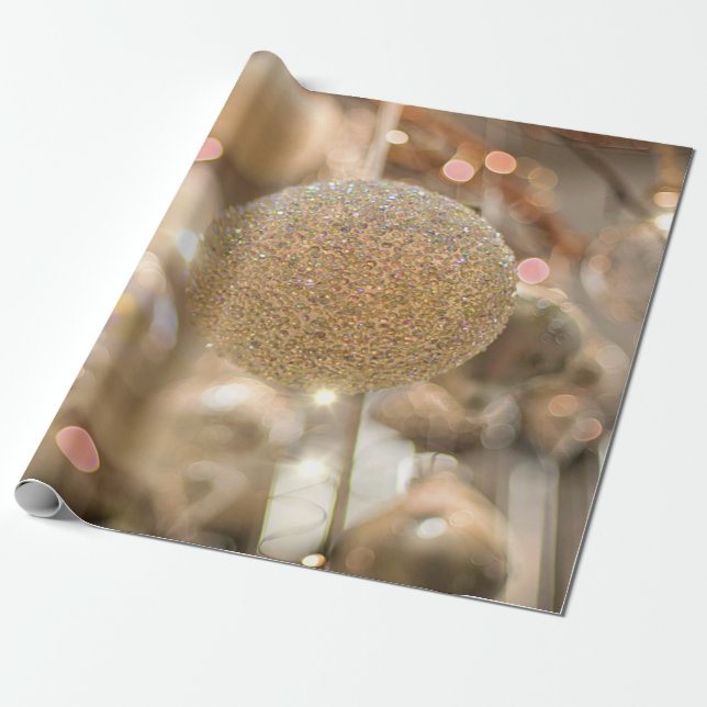 Papier Cadeau Boule de Noël élégante et chic pour les Fêtes (Déroulé)
