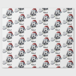 Papier Cadeau Boule de Noël personnalisée Footballeur de Noël Sa