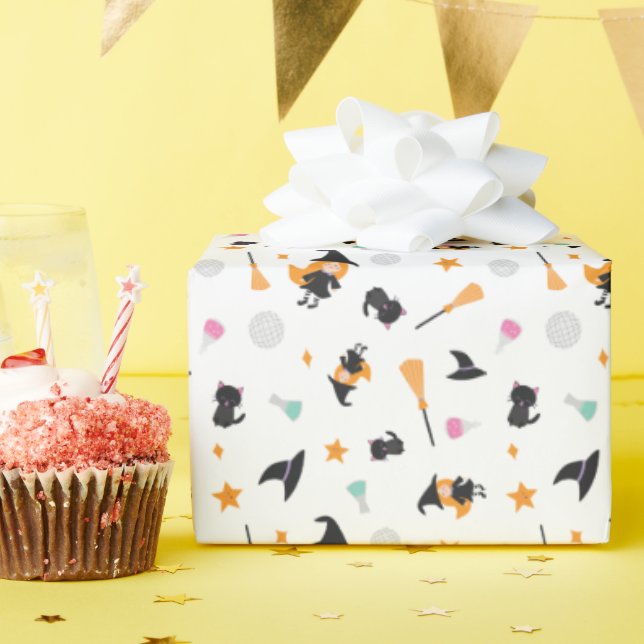 Papier Cadeau Boule Disco Sorcière Rétro Kawaii Halloween (Fête d'anniversaire)