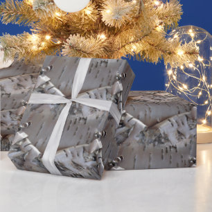 Papier Cadeau Bouleau courbe écorce rustique