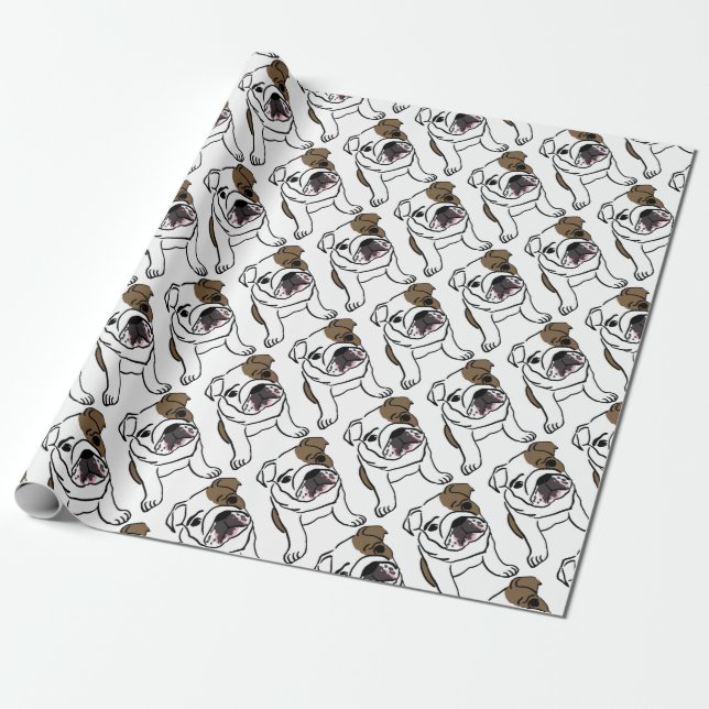 Papier Cadeau Bouledogue (Déroulé)