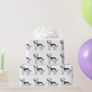 Papier Cadeau Bouledogue américain pie noir dessin animé