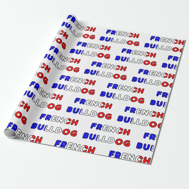 Papier Cadeau bouledogue français flg dans le nom (Déroulé)