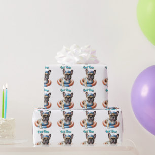 Papier Cadeau Bouledogue français Meilleur moment Bouledogue fra