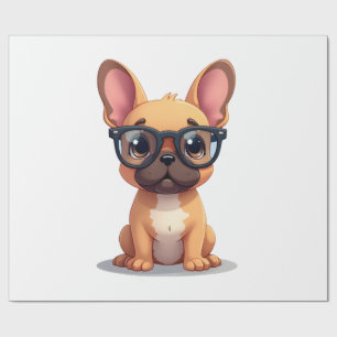 Papier Cadeau Bouledogue français portant des lunettes Copie