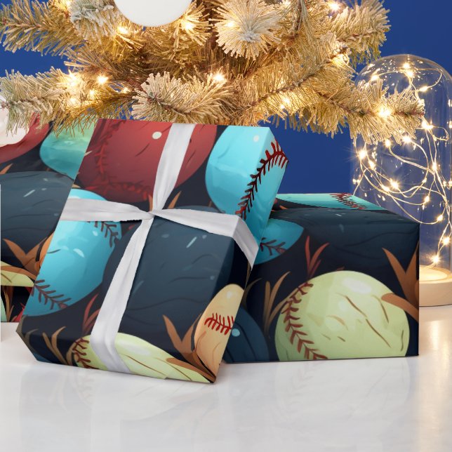 Papier Cadeau Boules de base multicolores (Vacances)
