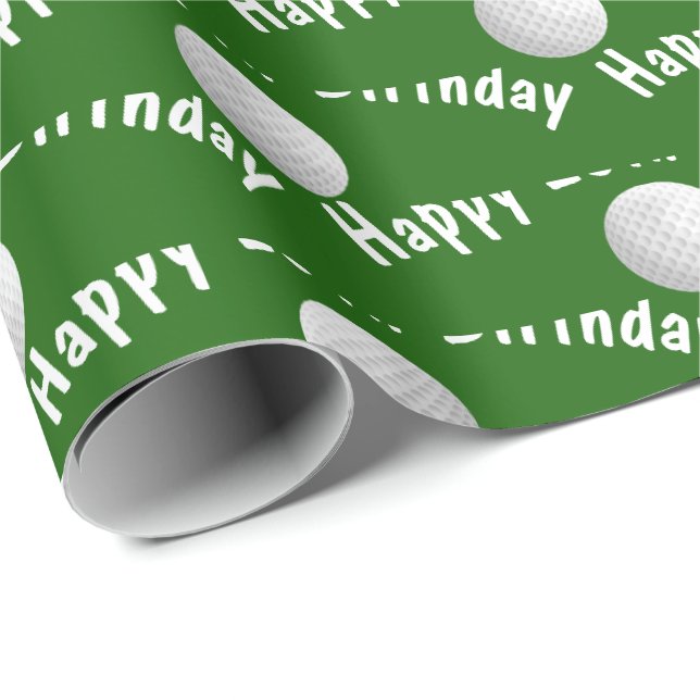 Papier Cadeau Boules de golf pour 20e anniversaire joyeux (Coin rond)
