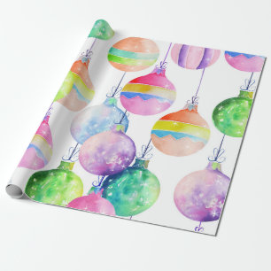 Papier Cadeau Boules multicolores de Noël