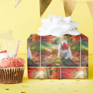 Papier Cadeau Boulet blanc se cachant derrière une feuille d'éra