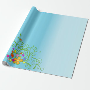 Papier Cadeau Bouquet Bleu