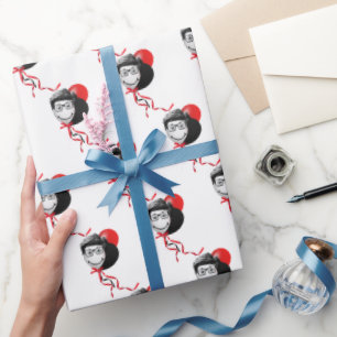 Papier Cadeau Bouquet de ballon à visage humain