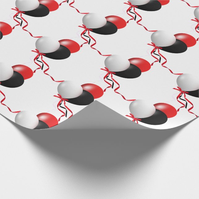 Papier Cadeau bouquet de ballon d'anniversaire sur blanc (Coin)