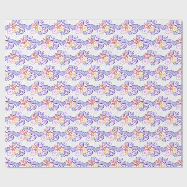 Papier Cadeau Bouquet de fleurs (Plat)