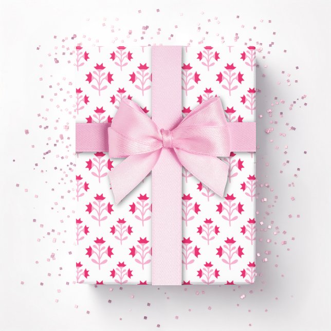 Papier Cadeau Bouquet de fleurs rose (Créateur téléchargé)
