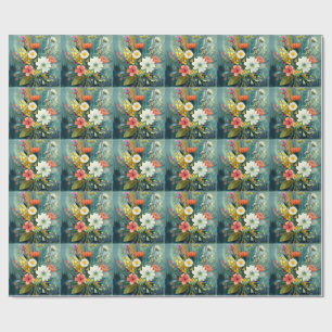 Papier Cadeau Bouquet de printemps coloré
