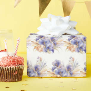 Papier Cadeau Bouquet d'iris violet aquarelle 
